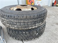Two tires with rims: LT 215/85R 16