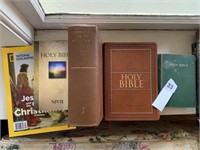 LEATHER BOUND BIBLE AND OTHER BIBLES