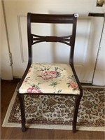 MAHOGANY SIDE CHAIR CARVED BACK