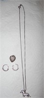 Sterling Earrings Necklace & Pendant  6.53g