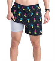 NEW $70 (L) SAXX Pineapple Swim Shorts