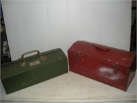 (2) Metal Tool Boxes 9x21x8 inches