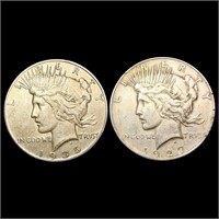 [2] Peace Silver Dollars [1927-D, 1935-S] CLOSELY