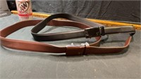 2) leather belts
