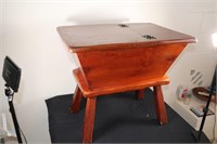 Vintage Solid Wood Hinged Side Table Cabinet