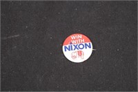 Win With Nixon Pin. Politcal History Memorabilia
