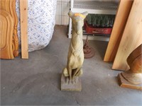 Stone Greyhound Statue 9" x 9" x 21.5"