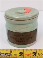 Blue/ Green Stoneware Cheese Jar