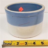 Stoneware 2lb. 2- Tone Butter Crock 5.5" Dia