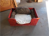 Wooden Dog Bed 27.25" x 17.5" x 11.5"