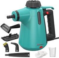 Handheld Steam Cleaner  7 Accessory Kit  Green