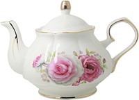Jomop Teapot Handmade Ceramic Flowers (Rose)