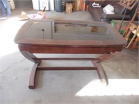 Wooden Table With Drawer Glass Top Whalen