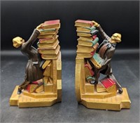 Pair Vintage K & O Struggling Librarian Bookends