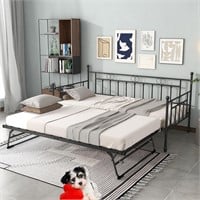 Twin Daybed with Pop-up Trundle  Black