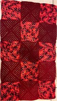 Red Afghan Blanket 46” X 26”