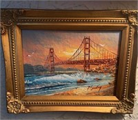 Oil Canvas San Francisco Bridge 9”x7”