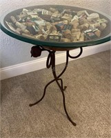 Copper Bowl on Stand Filled w/ Matches & Corks