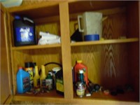 CONTENTS OF GARAGE CABINETS AND ON TOP