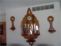 CLOCK, MIRROR AND SCONCES