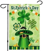 St Patrick's Day Garden Flag,Shamrock Hat Gold