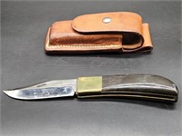 Bone Lock Blade w  Johnson Leather Belt Case