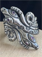 Unusual Artisanal Sterling Silver Hinged Serpent