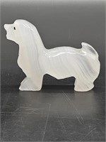 Carved Onyx Dog Statue. 3½ X ¾ X 2¾ in.
