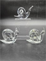 3- Clear Glass Snails