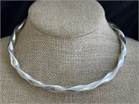 Sterling Silver Artisanal Twisted Collar Necklace