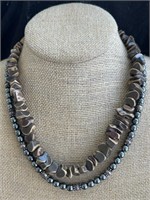 (2) Necklaces w/ Sterling Silver Clasps - Hematite