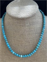 Sterling Silver and Turquoise Bead Necklace