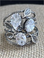 Sterling Silver Ring with White Stones