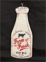 OPEN ROAD BRANDS METAL MILK BOTTLE SIGN 13" TALL