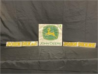 LOT OF 3 JOHN DEERE DECALS, SQUARE ONE IS 13" X