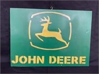 D & D DESIGN WOOD JOHN DEERE SIGN 21” X 15”
