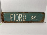 Fiord Drive heavy metal embossed 2 pc street sign