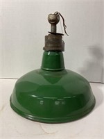 Industrial vintage 14” porcelain hanging light