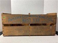 Phoenix citrus packing company wood fruit crate