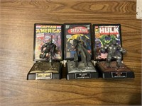 Marvel and DC pewter statue lot (hulk, joker,