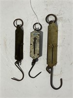 LOT OF 2 BRASS SCALES & ROCKET HANGING SCALE