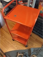 Orange Metal Shelf on wheels bedroom 1
H 31 1/2"