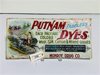 Painted Tin Putnam Dyes Sign