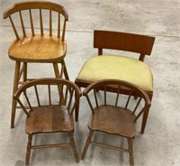 3 chairs & stool