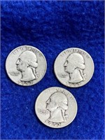 1952-D Washington Quarters (3)