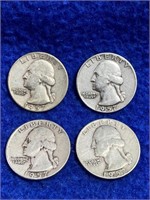 1957-D Washington Quarters (4)