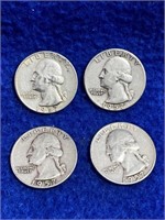 1957-D Washington Quarters (4)