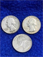 1961-D Washington Quarters (3)