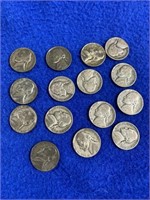 1944-P Jefferson Nickels (15)