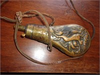 antique shotgun shot hunting flask